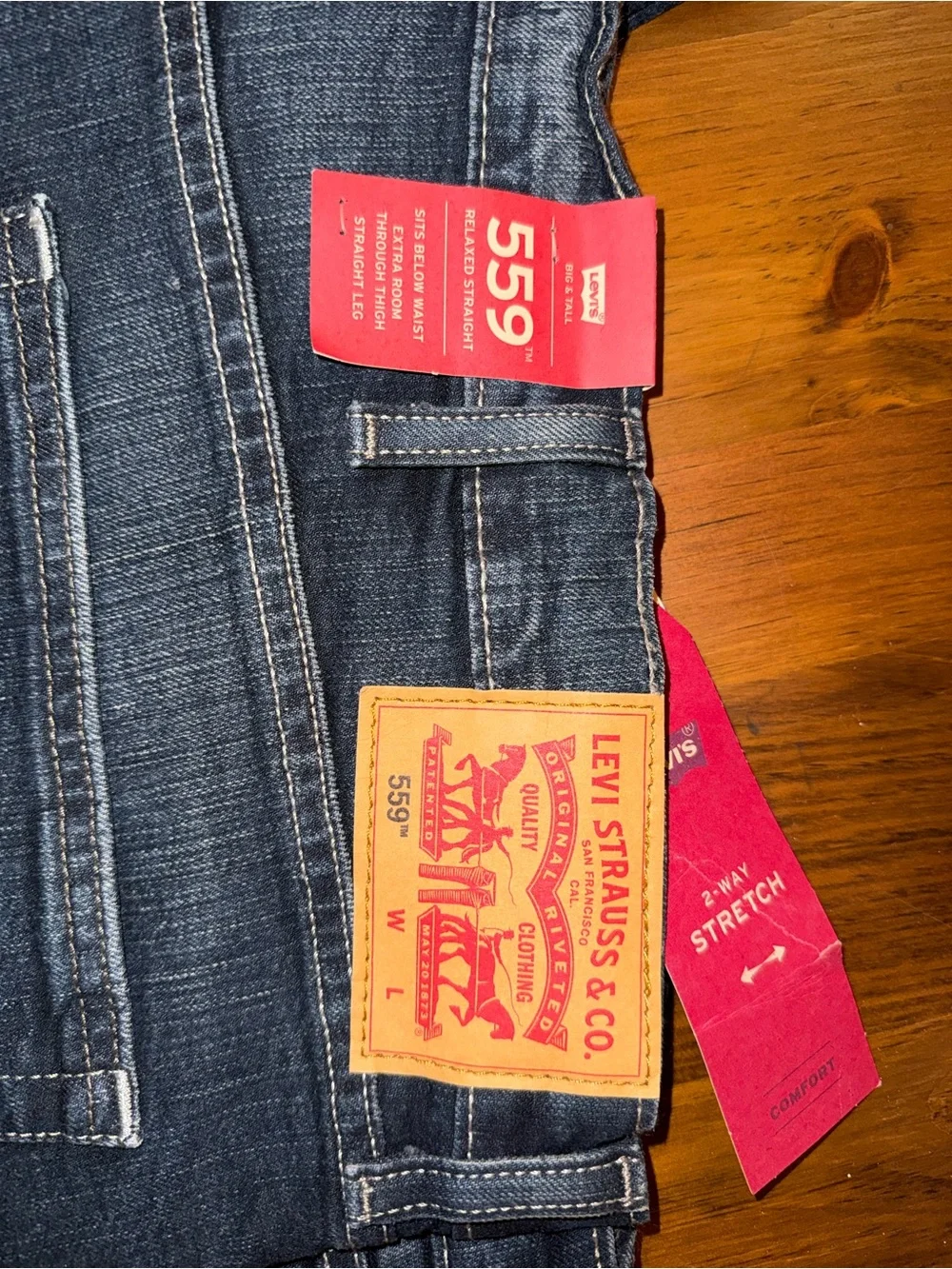 Levi's Men’s 559 Relaxed Straight Jeans in Dark Indigo 52x34